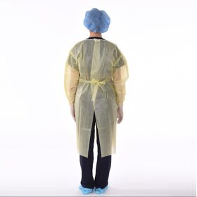 Yellow Isolation Gown-back
